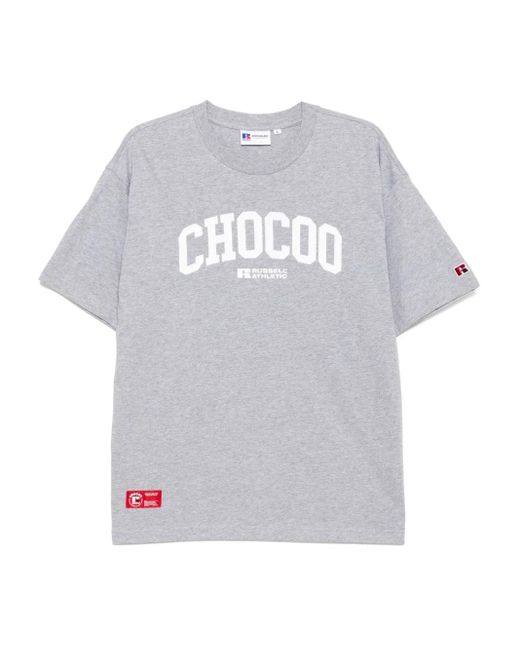 Chocoolate Gray Logo-Print T-Shirt for men