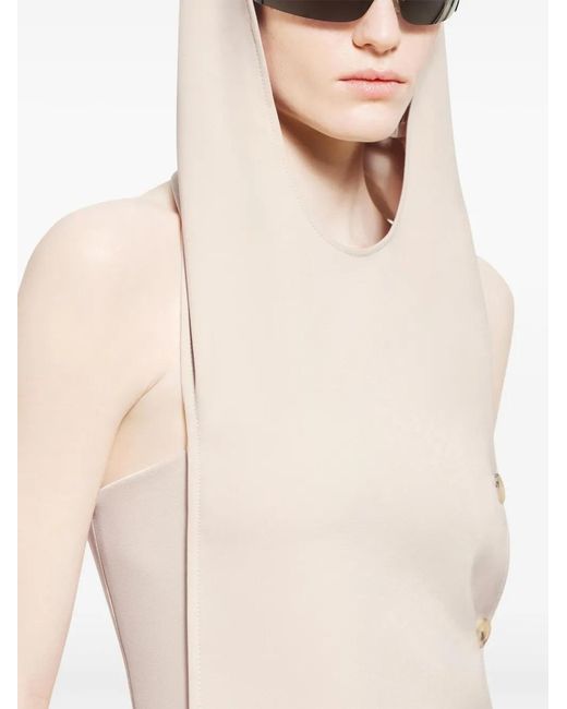 Courreges White Hooded Polyurethane Midi Dress