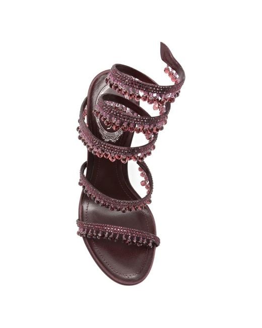 Rene Caovilla Pink Ankle-Strap Stiletto Sandals