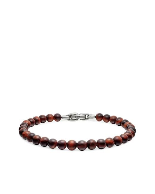 David Yurman Black Sterling Spiritual Beads Bracelet (6Mm) for men