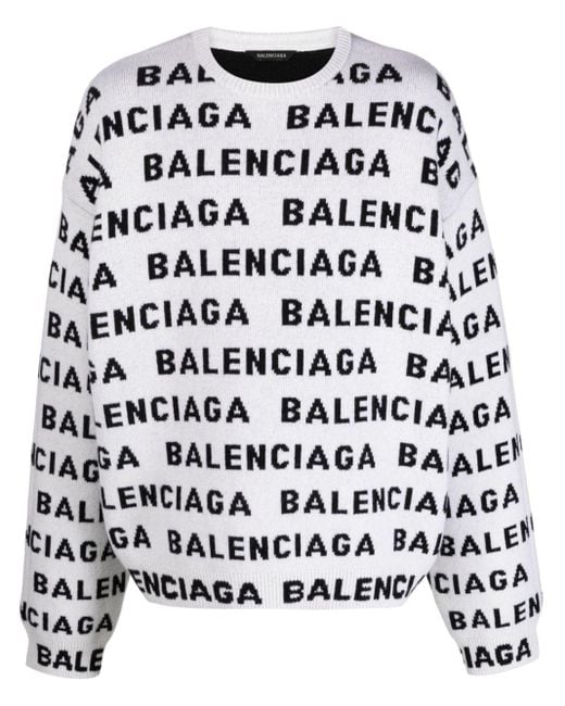 Balenciaga Intarsia Trui in het Wit voor heren Lyst NL