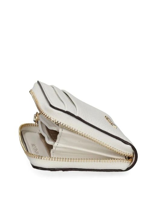 Michael Kors White Jet Set Small Zip-Around Card Case