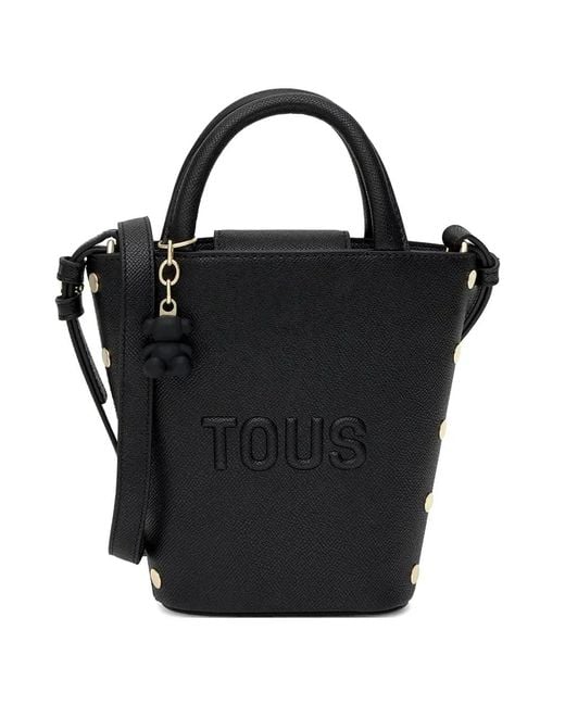 Tous Black Bear-Charm Tote Bag