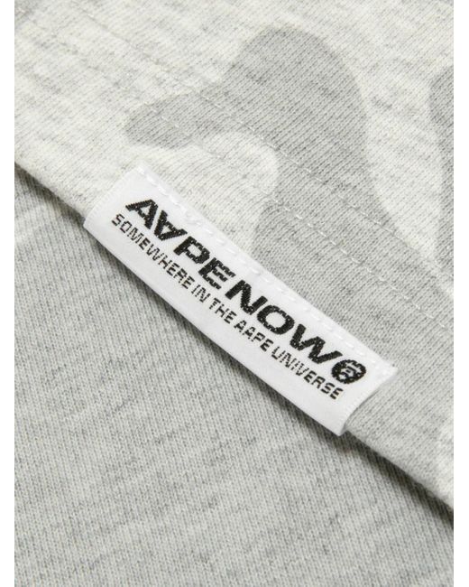 Aape By A Bathing Ape Gray Camouflage-Print T-Shirt for men