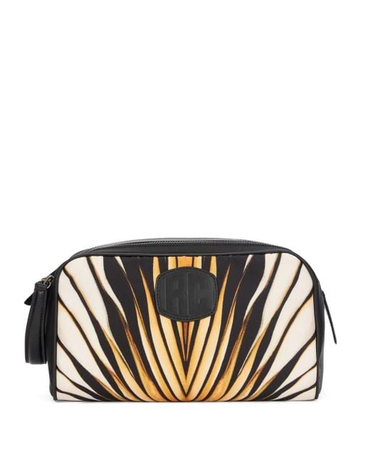 メンズ Roberto Cavalli Ray Of Gold トラベルポーチ Black