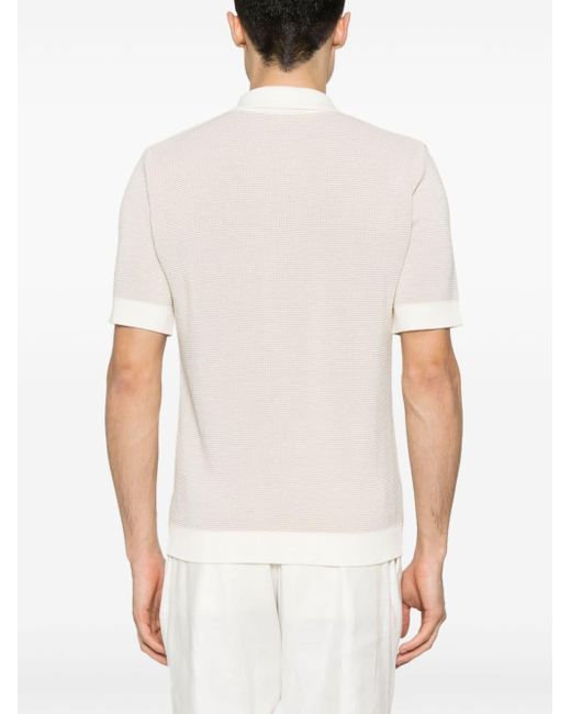 Lardini Fijngebreid Poloshirt in het White voor heren