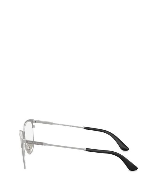 Giorgio Armani White Square-Frame Glasses for men