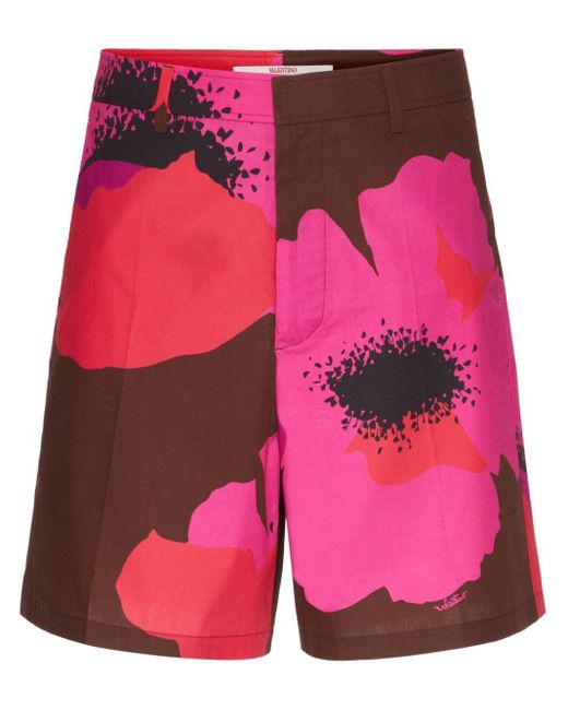 Valentino Garavani Bermuda Shorts Met Print in het Pink voor heren