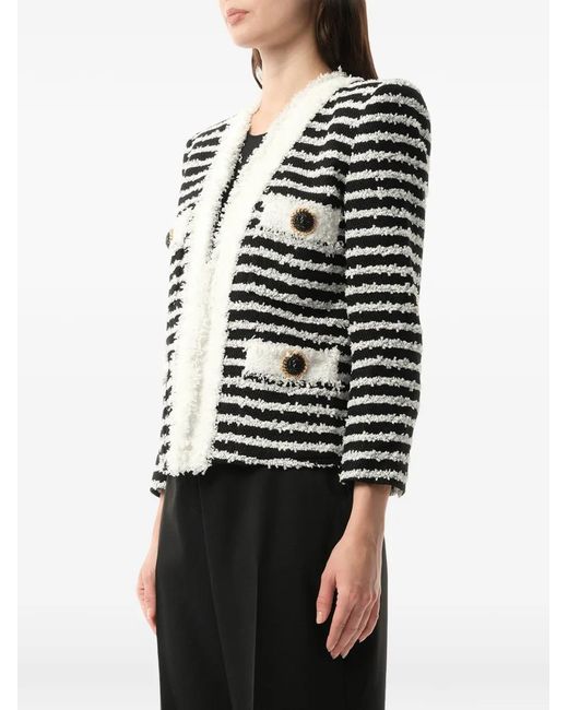 Balmain Black Striped Tweed Jacket