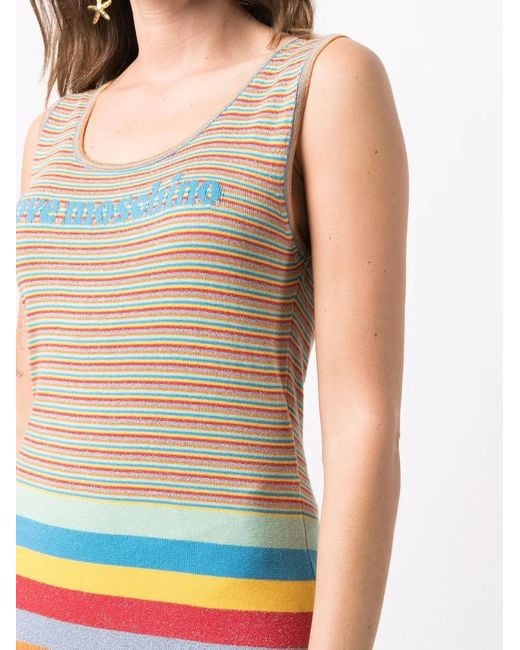 Love Moschino Gray Multi-Stripe Mini Dress