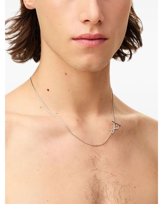 AMI White Ami De Coeur Two-In-One Chain Necklace