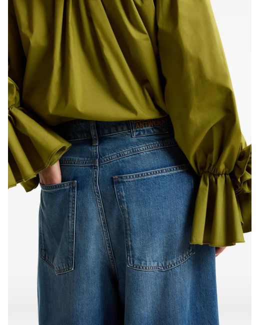 Essentiel Antwerp Blue Pleated Wide-Leg Jeans