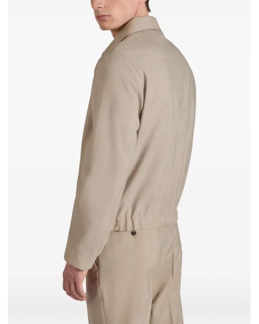 Montedoro Natural Primo Zip-Up Wool Bomber Jacket for men
