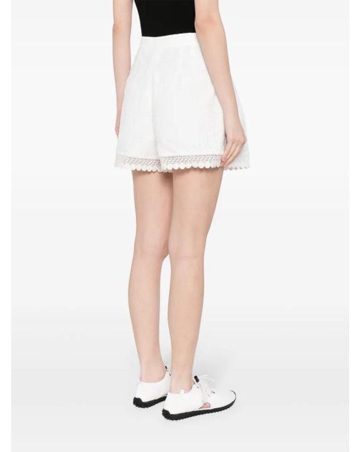 Shiatzy Chen White Plenteous Openwork Shorts