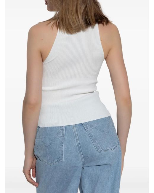 Max Mara White Halterneck Top
