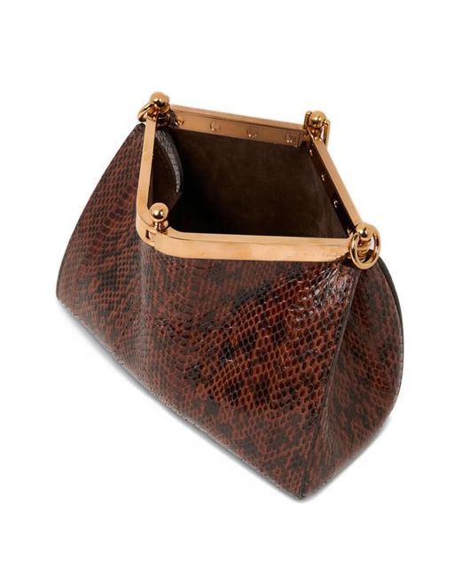Etro Brown Small Vela Elaphe-Leather Shoulder Bag