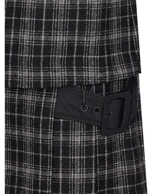 Pinko Black Check-Pattern Belted Mini Dress