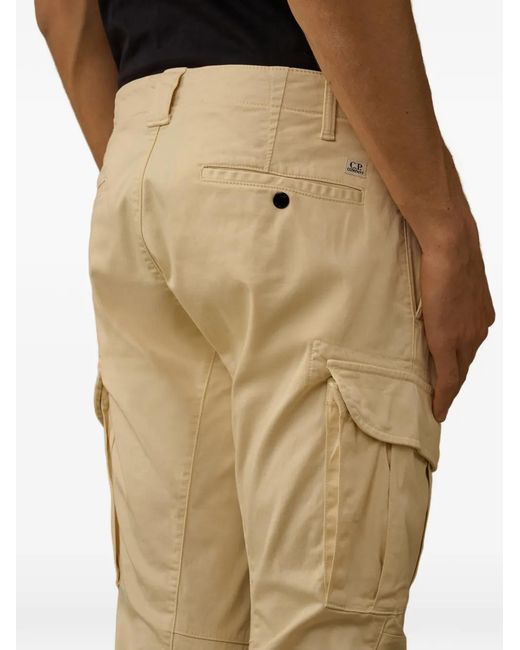 C P Company Natural Cargo-Pocket Trousers for men