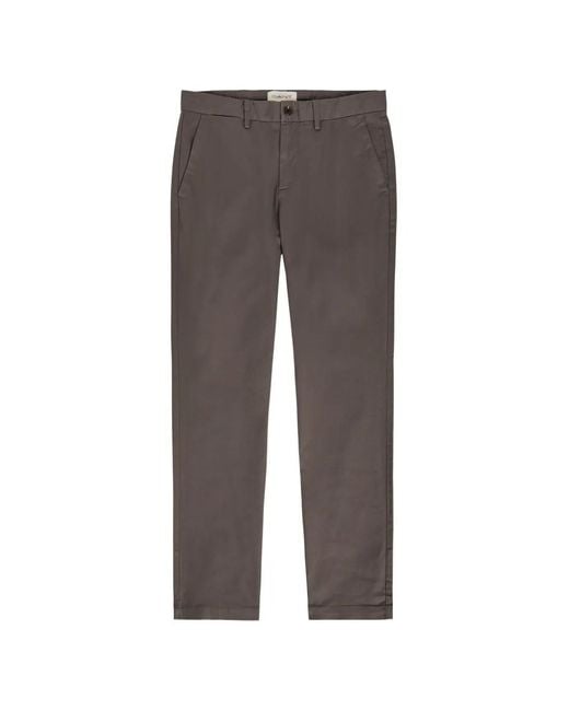 Gant Gray Belt-Loops Trousers for men
