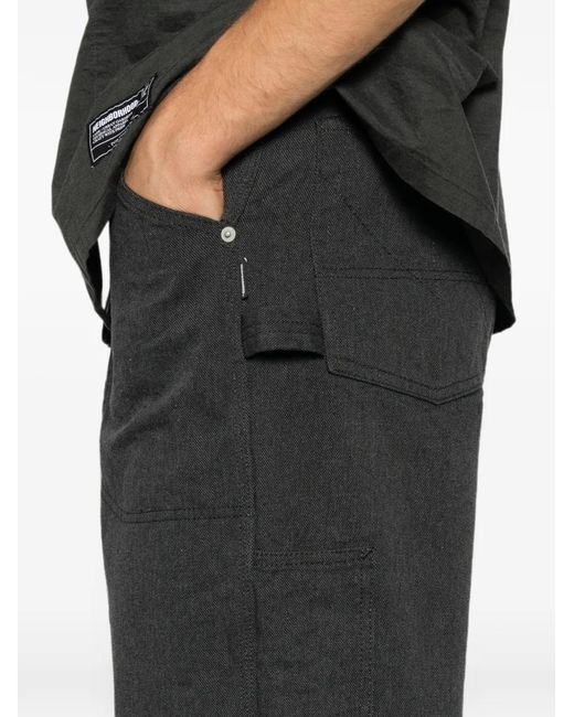 Neighborhood Gray Jean Droit À Coutures Contrastantes for men