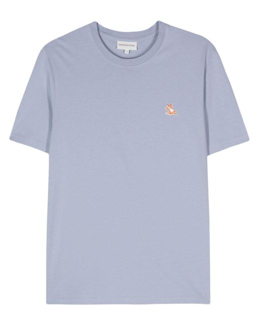 Maison Kitsuné T-Shirt mit Chillax Fox-Applikation in Blue für Herren