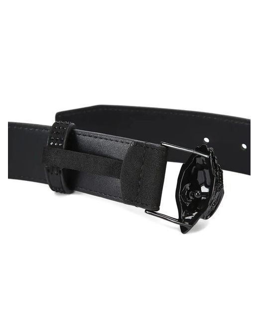 Kurt Geiger Black Eagle-Head Crystal-Embellished Belt