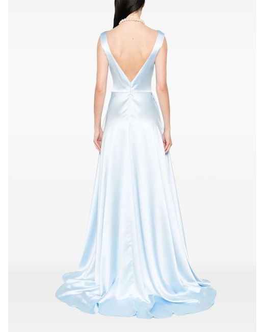 Atu Body Couture White Satin Maxi Dress
