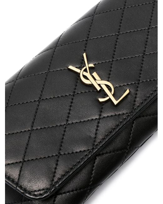 Saint Laurent Black Mini Quilted Leather Crossbody Bag