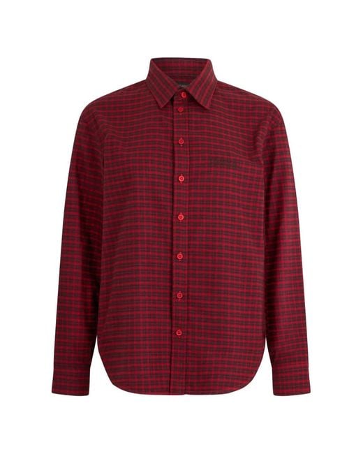 Balenciaga Red Checked Buttoned Shirt
