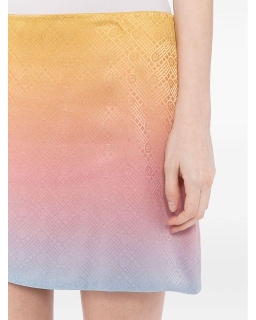 Casablancabrand Pink Gradient-effect Silk Miniskirt