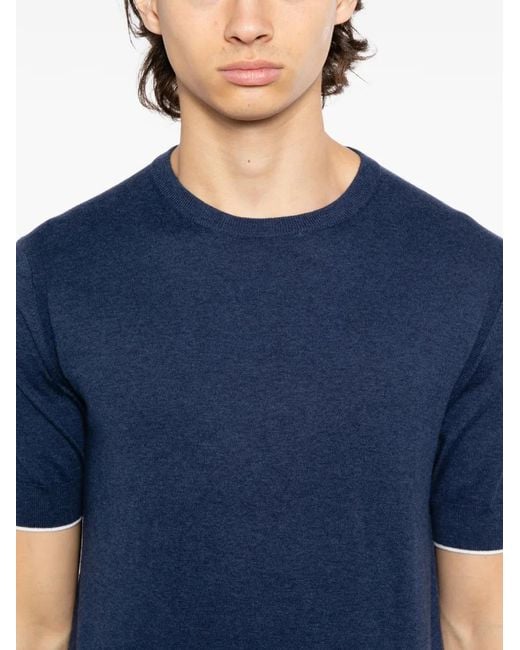 N.Peal Cashmere Blue Newquay T-Shirt for men
