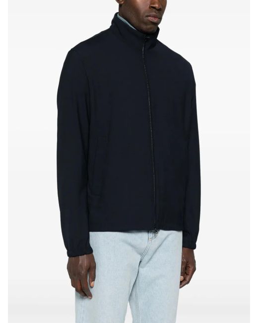 Herno Blue Logo-Plaque Jacket for men