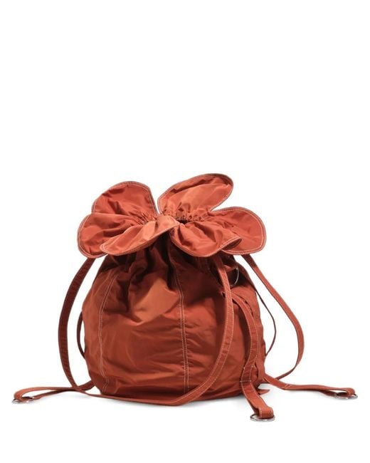 Bimba Y Lola Red Floral Drawstring Mini Bag