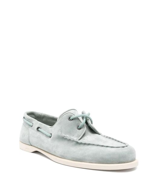 John Lobb Gray Suede Loafers for men