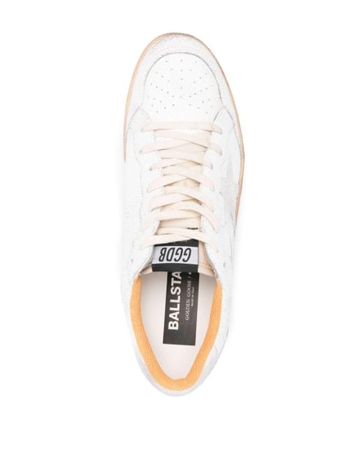 Golden Goose Deluxe Brand Ball Star Wishes Leren Sneakers in het White voor heren
