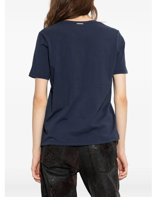 MICHAEL Michael Kors Blue Logo-Studded T-Shirt