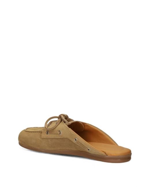 POSA Brown Lace-Up Backless Mules