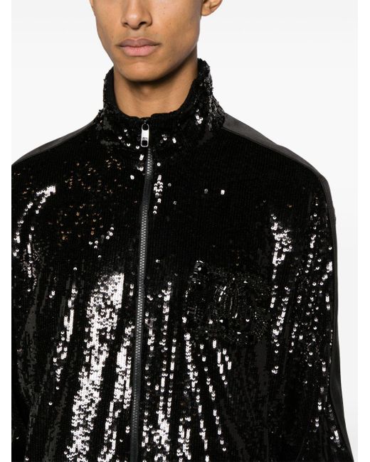 メンズ Dolce & Gabbana スパンコール シルクジャケット Black