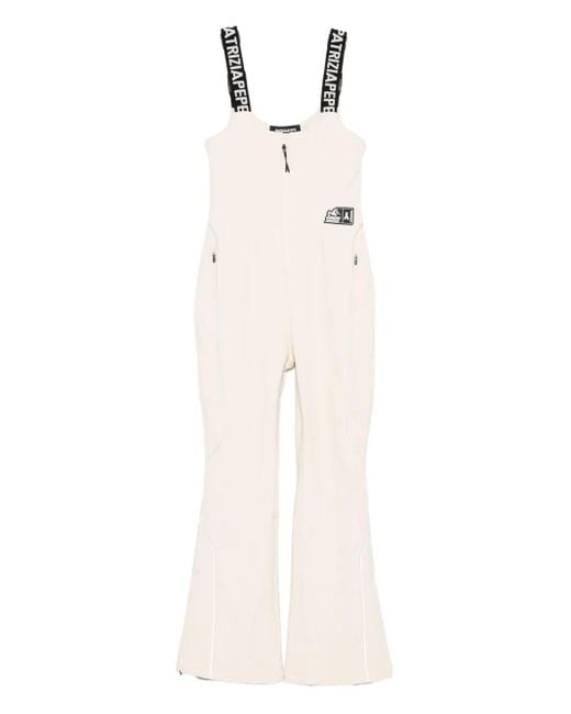 Patrizia Pepe White Logo-Print Jumpsuit