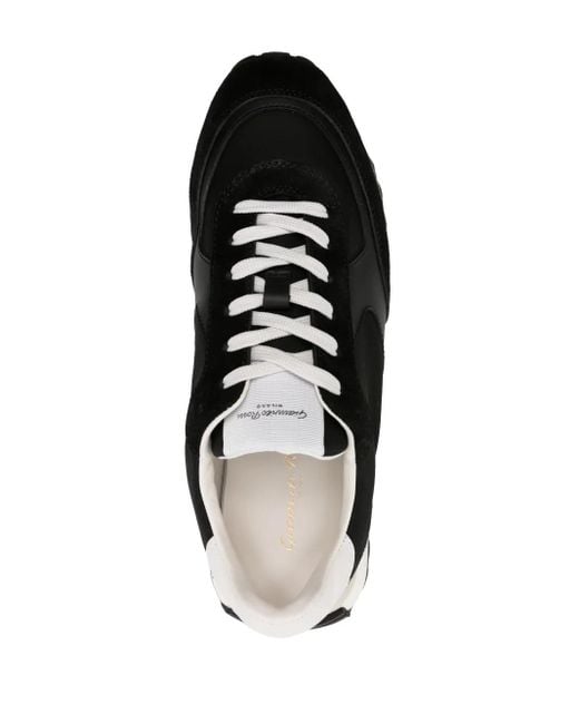 Gianvito Rossi Black Gravel Suede-Trim Sneakers