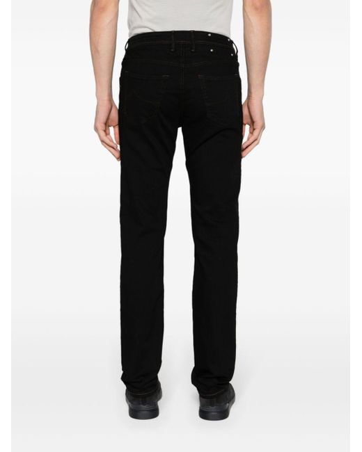 Jacob Cohen Black Bard Mid-rise Slim-fit Jeans for men