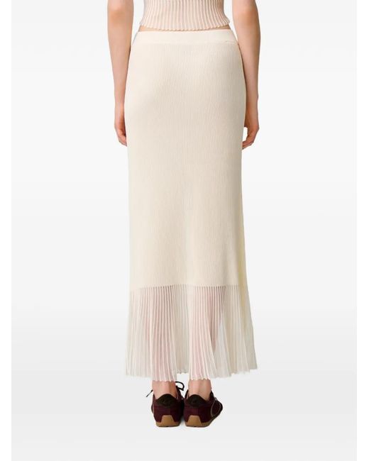 Claudie Pierlot White Knitted Maxi Skirt