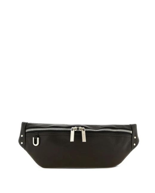 Rick Owens Black Geo Leather Belt Bag
