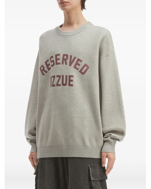 Izzue Gray Logo-Print Sweater for men