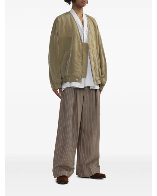 Hed Mayner Green Drop-Shoulder Bomber Jacket for men