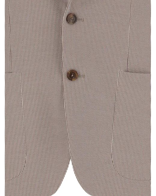 Tagliatore Brown Peak-Lapels Single-Breasted Blazer for men