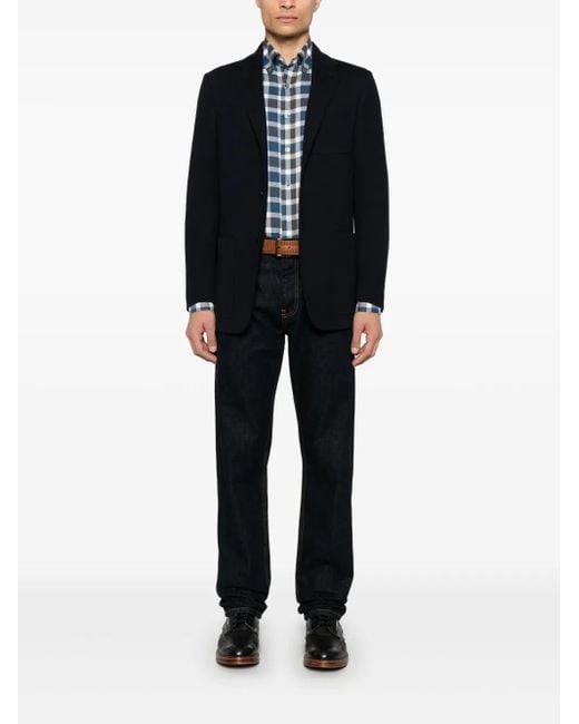 Canali Blue Single-Breasted Blazer for men