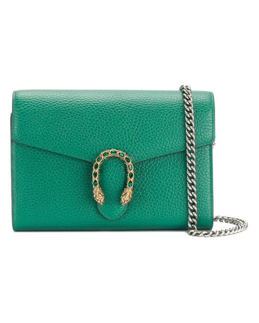 Gucci Leather Dionysus Shoulder Bag in Green - Lyst
