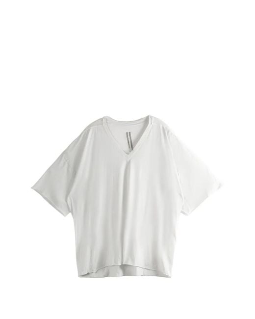 Rick Owens White Tommy V-Neck Short-Sleeve T-Shirt for men