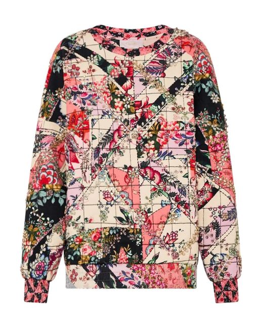 Camilla Katoenen Sweater Met Patchwork in het Pink